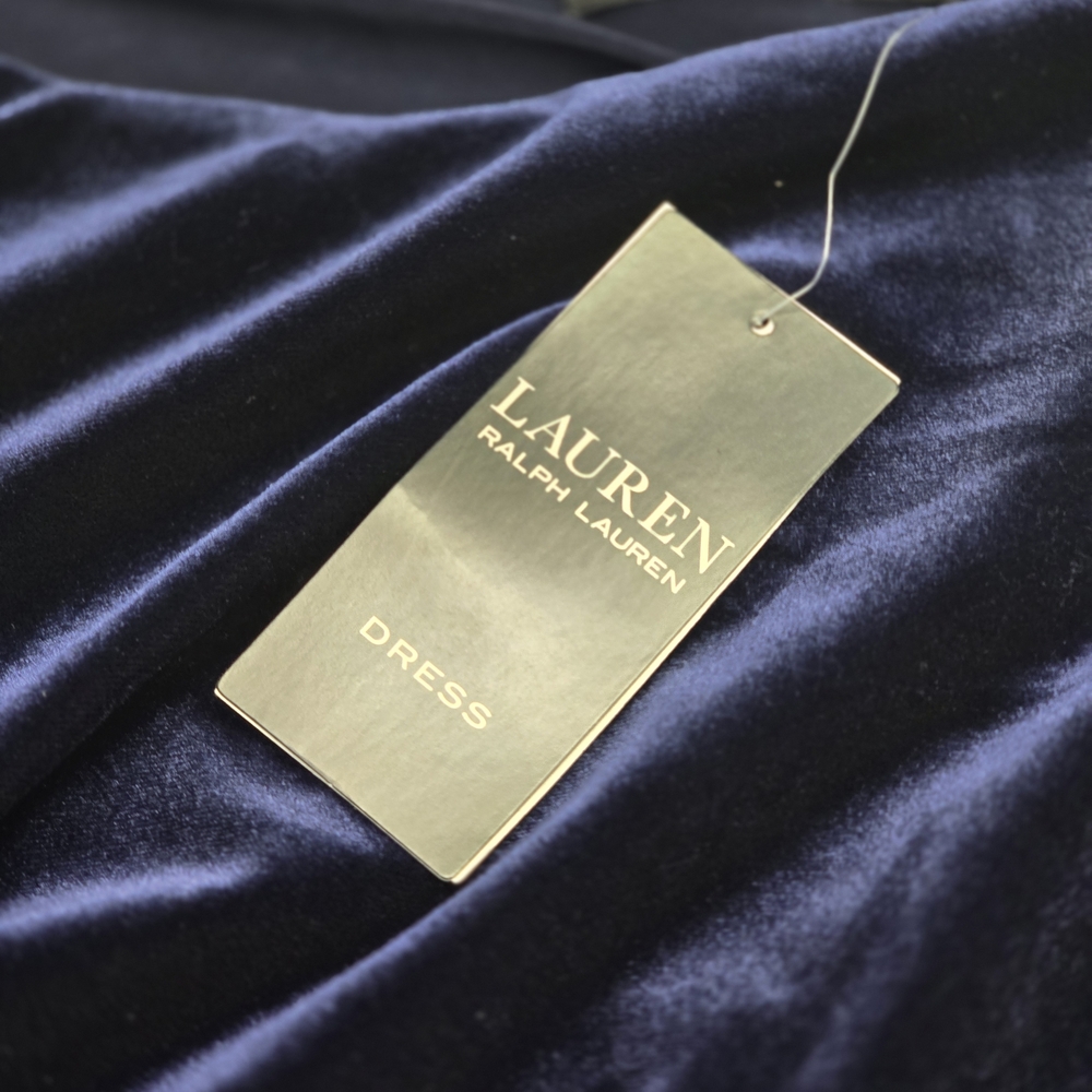 Ralph Lauren Navy Blue Velvet Dress. NWT! - Picture 11 of 12